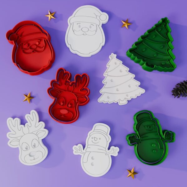 Set x4 Cortadores de Galletas de Navidad