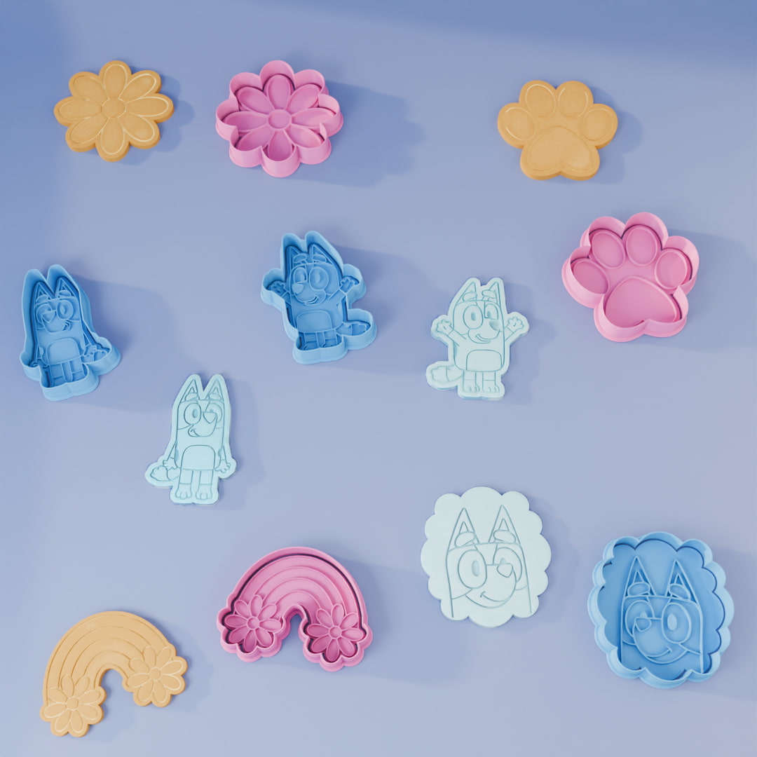 Set de 6 Cortadores y Sellos Bluey